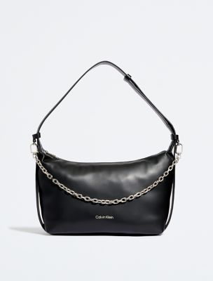 Calvin Klein Leather Convertible Crossbody Bag in Black