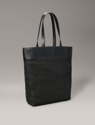 Summer Raffia Tote Bag, Black