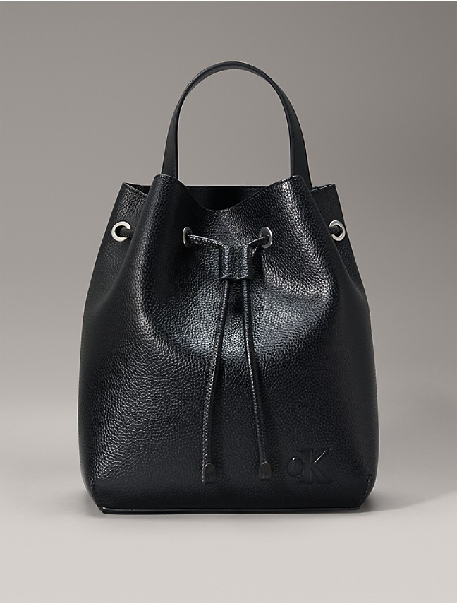 Calvin Klein Collection Black Sculpted Monogram Tote Bag w/ Signature at  FORZIERI