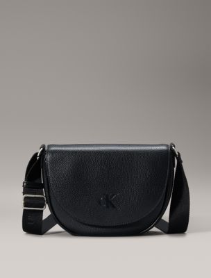 CALVIN KLEIN JEANS - Women's saddle shoulder bag with monogram -  K60K611226BDS - black