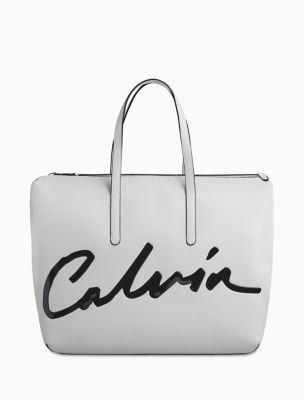 calvin klein logo tote bag