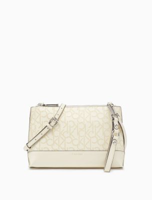 calvin klein monogram zip crossbody bag