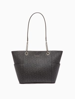 monogram chainlink tote bag