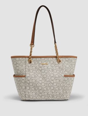 monogram chainlink tote bag