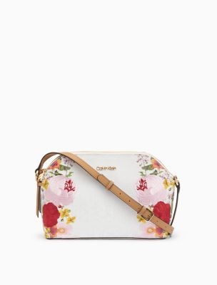 calvin klein floral satchel