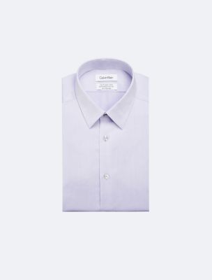 Cotton Herringbone Slim Fit Dress Shirt, Lilac