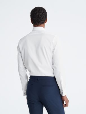 mens white dress pants slim fit White Slim Fit Dress Pants Flat Front Pre-hemmed