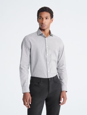 Steel Slim Fit Stripe Button-Down Shirt, Black
