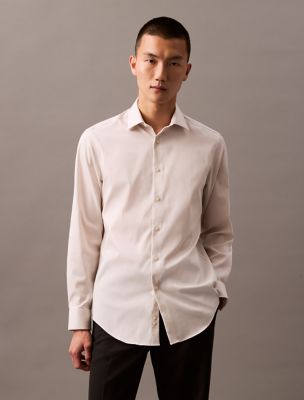 Steel Solid Slim Fit Button-Down Shirt, Oatmeal