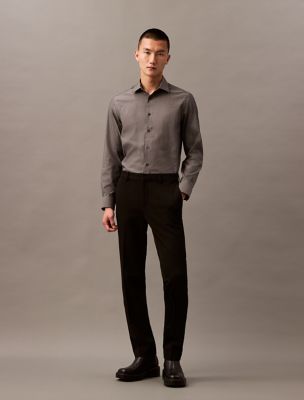 Steel Solid Slim Fit Button-Down Shirt | Calvin Klein