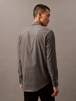 cuff dress shirt Non-Iron Cotton Herringbone Point Collar French Cuff Dress Shirt