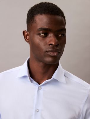 Мужские рубашки Calvin Klein Steel Solid Slim Fit Button-Down Shirt — фото 4