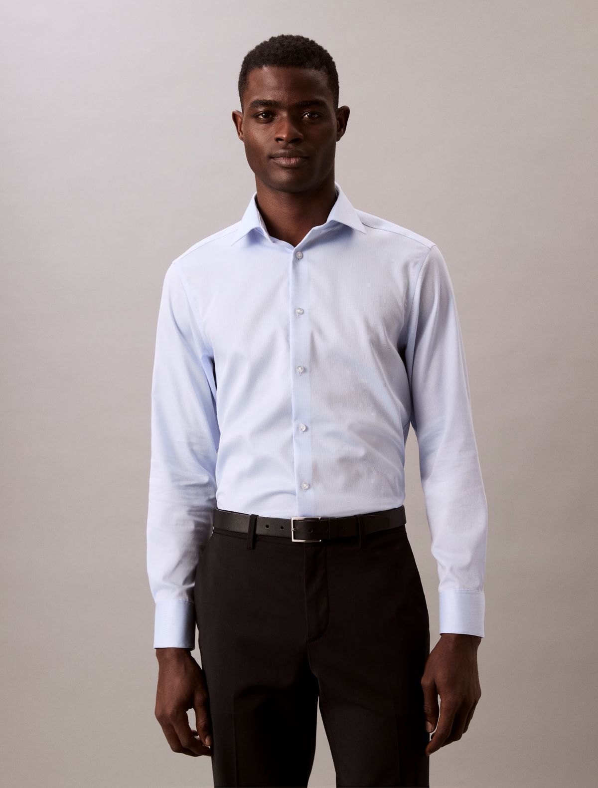 Steel Solid Slim Fit Button-Down Shirt