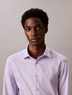 Steel Solid Slim Fit Button-Down Shirt | Calvin Klein