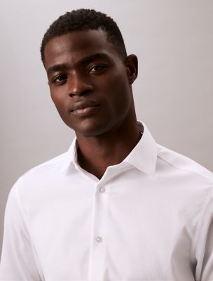 Steel Solid Slim Fit Button-Down Shirt | Calvin Klein