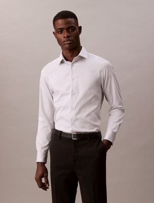 Steel Solid Slim Fit Button-Down Shirt, Grey