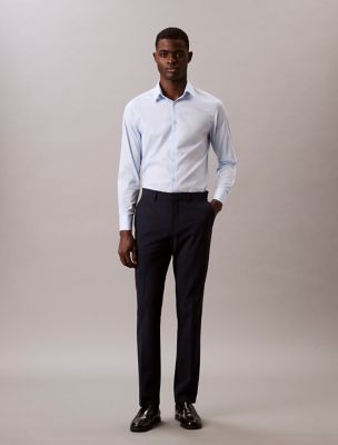 Steel Dot Slim Button-Down Shirt, Blue