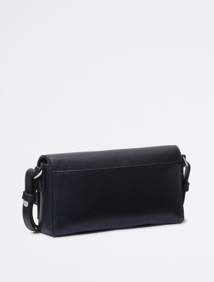 Calvin Klein Jeans minimal monogram phone crossbody bag in black