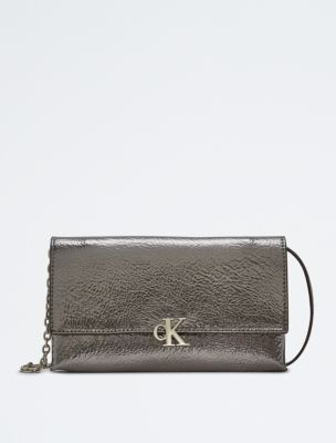 Calvin Klein Patent Signature Adjustable Phone Crossbody - Macy's