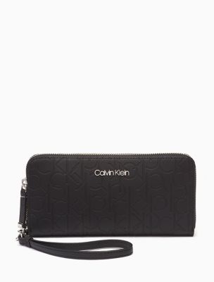 calvin klein large zip around purse