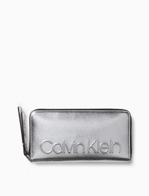 calvin klein silver wallet