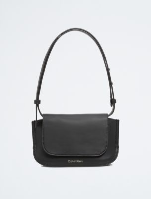 Calvin Klein Millie 2 in 1 Flap Shoulder Bag & Crossbody, Black/Silver