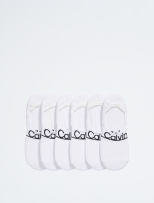 Flat Knit 6-Pack Liner Socks, White