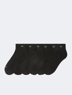 Basic Cushion Quarter 6-Pack Socks, Black