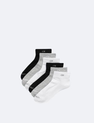 Basic Cushion Quarter 6 Pack Socks Calvin Klein