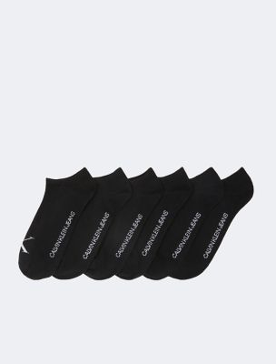 Calvin Klein Logo Ankle Socks, One Size, Pack of 6, 001 Black at John Lewis  & Partners