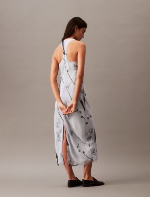 Chiffon Botanic Print T-Back Maxi Dress | Calvin Klein