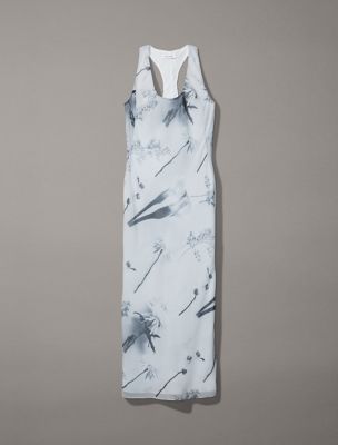 Chiffon Botanic Print T-Back Maxi Dress | Calvin Klein