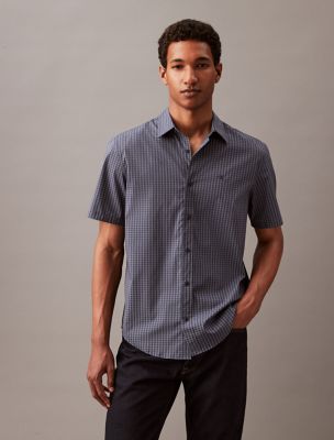 Stretch Check Classic Button-Down Shirt, Ink