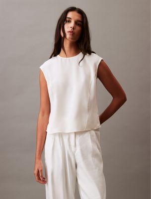 Flowing Tank Top, Antique White