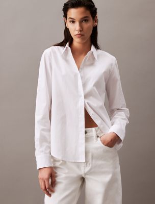 Pure Poplin Stretch Shirt, Brilliant White