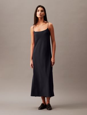 Midi Slip Dress, Dark Sapphire