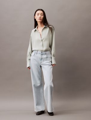 Classic Button-Down Tunic Shirt, Desert Sage