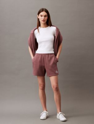 Monogram Logo Fleece Shorts, Capri Rose