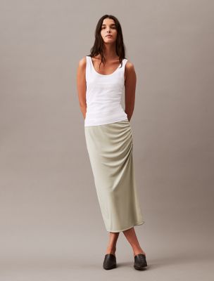 Refined Jersey Midi Skirt, Desert Sage