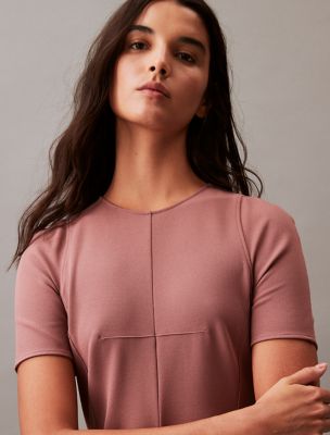 calvin klein compact stretch crepe midi dress Compact Stretch Crepe Shift Dress
