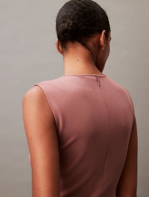 calvin klein compact stretch crepe midi dress Compact Stretch Crepe Shift Dress