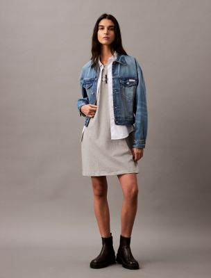 Monogram Logo Sleeveless T-Shirt Dress, Heather Grey