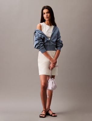 Monogram Logo Sleeveless T-Shirt Dress, Icicle