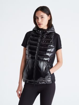 CK Sport Shiny Puffer Vest, Black Beauty