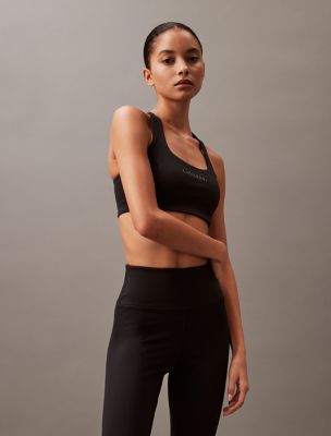 Modern Sport Solid Racerback Medium Impact Sports Bra, Black