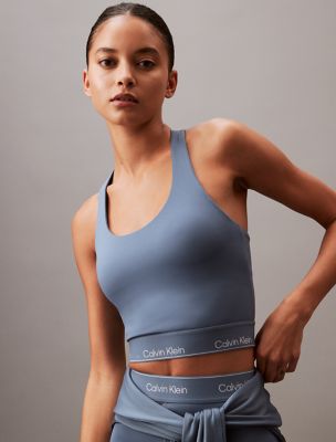 Modern Sport Cropped Tank Top, Ceramic Blue