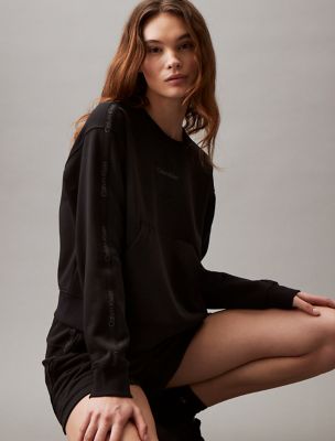 Logo Tape Crewneck Sweatshirt, Black