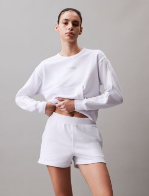 Logo Tape Knit Shorts, White