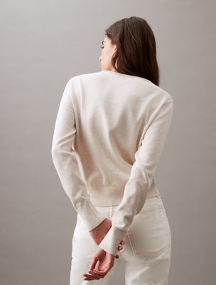 【関税送料無料】AUTRY SS25 Cream cotton Main Wom sweatshirt Knit Cotton Crewneck - Off White – JJJJound