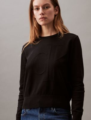 Женские свитеры Calvin Klein Smooth Cotton Relaxed Monogram Sweater — фото 2